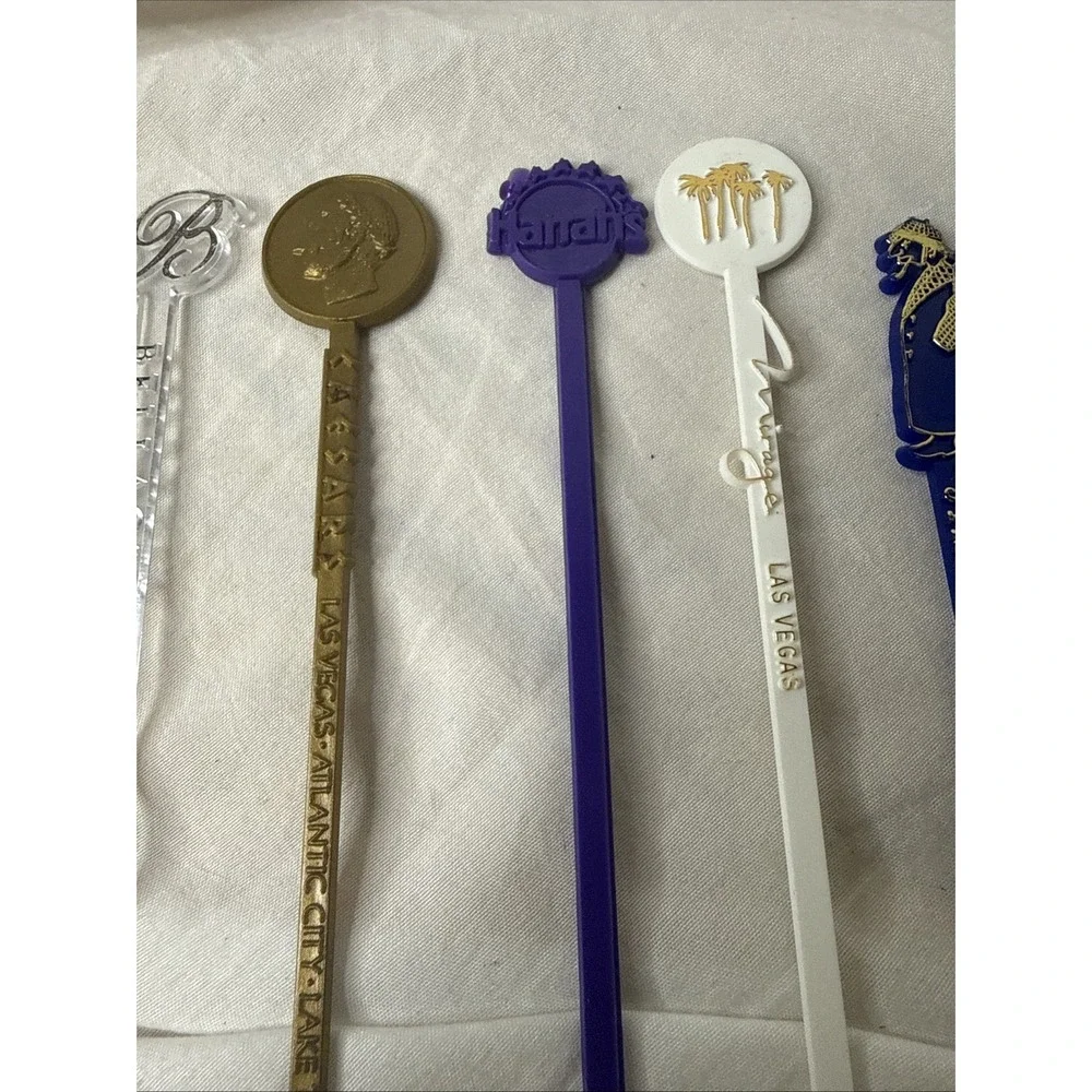 Lot Vintage No 9 Fisherman's Grotto Swizzle Stir Vegas Hotels HI Hilton Pan Am